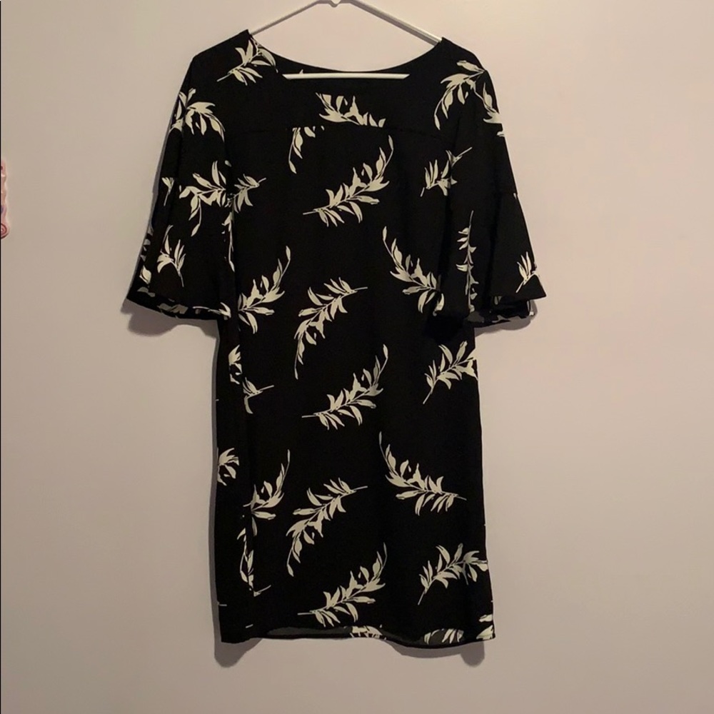 Black dress with leaves